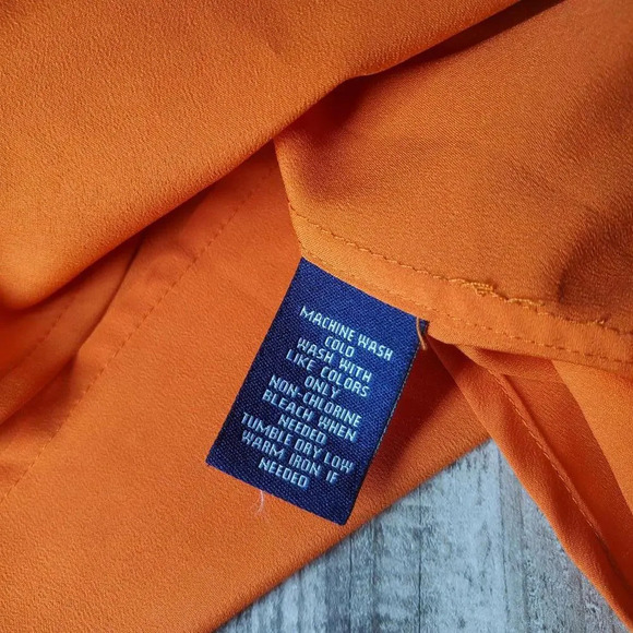 Chaps Orange 2 Pocket Buttondown Women's Blouse Size Medium NWOT - Picture 10 of 15